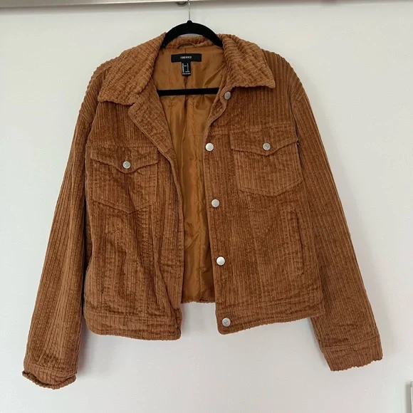 Forever21 Brown Corduroy Jacket Size Large - Picture 1 of 4